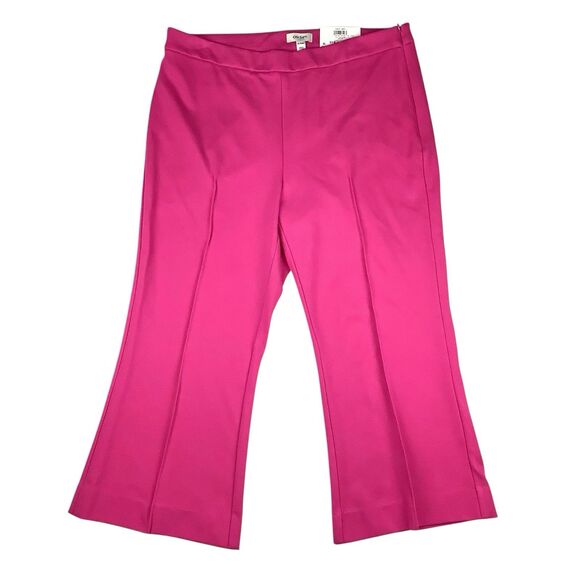 On 34th Women's Size XL Short Ponte Kick Flare Ankle Pants Fuchsia Jazzy Pink - Picture 1 of 16